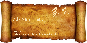 Zádor Imbert névjegykártya